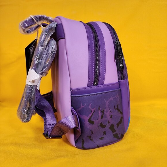 Loungefly Disney Villains Sleeping Beauty Maleficent Crow Layered Mini Backpack - Picture 5 of 11